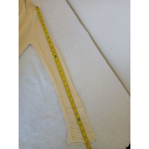 RALPH LAUREN Womens Cardigan Sweater L 100% Linen Creme Button Down  Bohemian - Picture 14 of 16